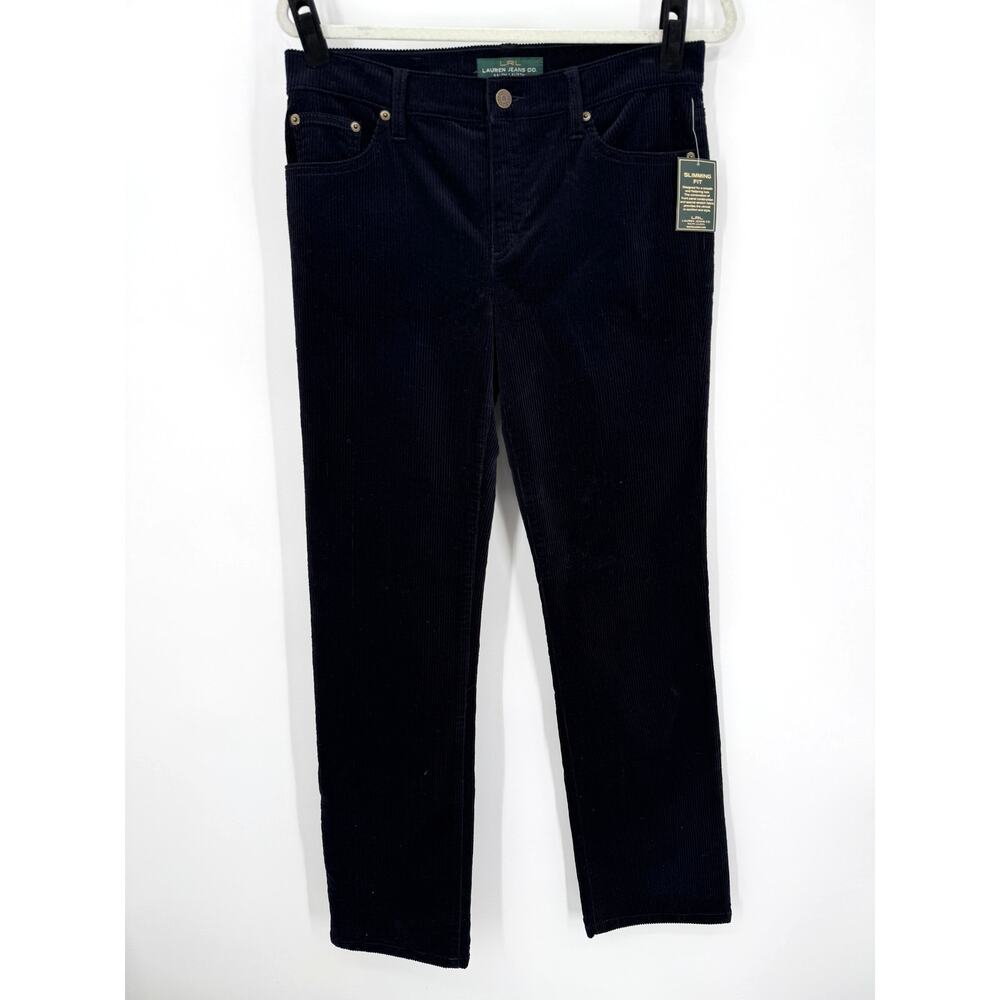 LRL Ralph Lauren Jeans CO Vintage Corduroy Pants Jeans Blue Size 8 NWT